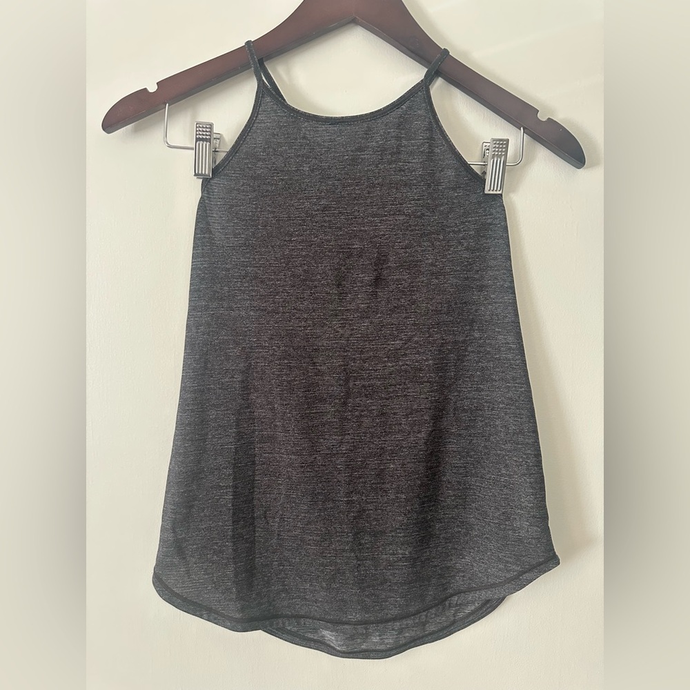 Lululemon Black Heathered Open Back Flow Tank Women’s Size 2-4